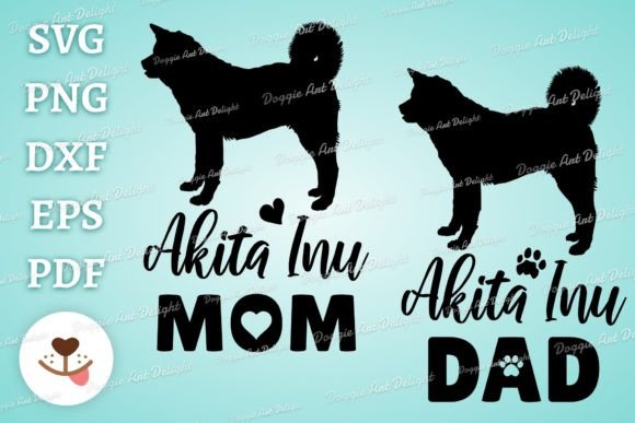 Akita Inu Mom Dad Graphics for Crafts Review