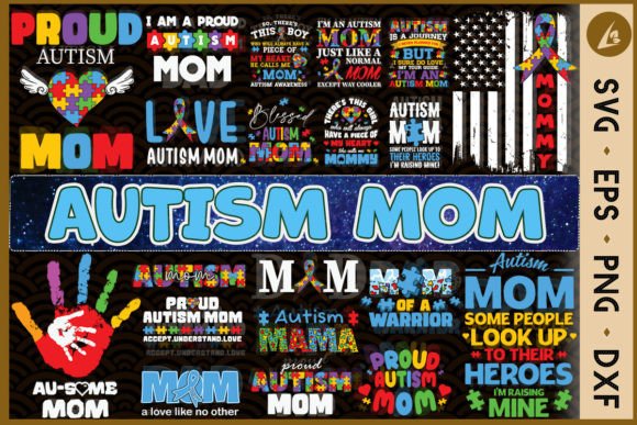 Autism Mom Bundle SVG: Graphics for Crafts & Branding