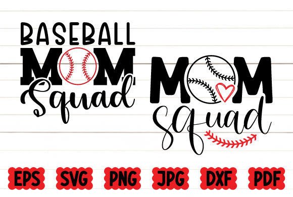 Baseball Mom Squad SVG: Graphics for Crafts