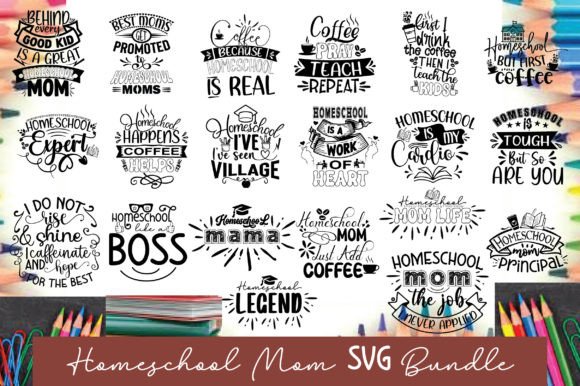 Homeschool Mom Bundle Svg: Premium Graphics for Crafts