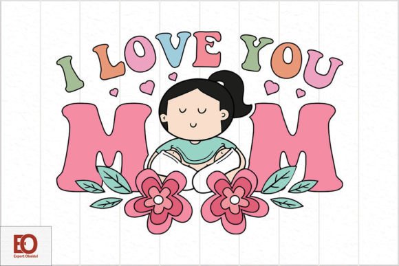 I Love You Mom SVG: Retro Graphics for Crafts