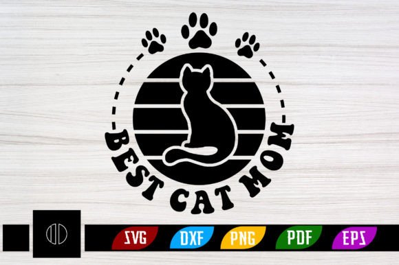 Retro Cat Mom Graphics for Crafts & Branding
