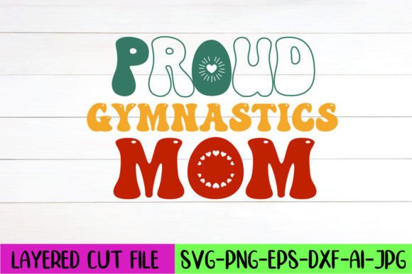 Retro Gymnastics Mom Graphics for Crafts