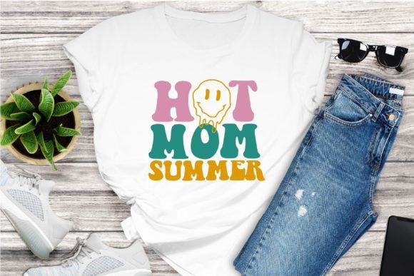 Retro Hot Mom Summer SVG: Graphics for Crafts